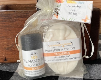 The Worker Bee Tangerine Honeybee Butter Bar Soap Set, Creamy Soap, Soap Gift Set, Bee Gifts, Self Care Gifts, Thank You Gift