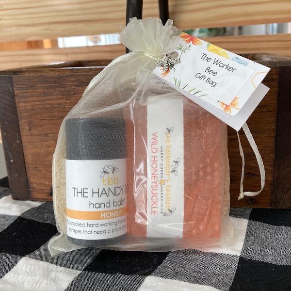 The Worker Bee Wild Honeysuckle Honeybee Glycerin Soap Set