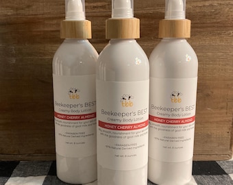Honey Cherry Almond Creamy Body Lotion, Beekeeper's BEST, 8 oz