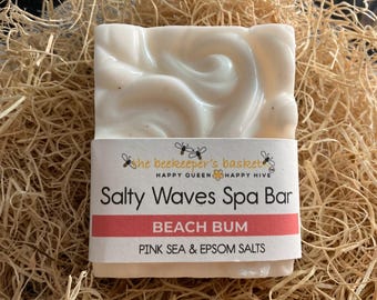 Salty Waves Beach Bum Triple Butter Spa Bar: Pink Himalayan Sea Salt, Coconut Milk
