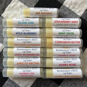 Beekeepers BEST Lip Balm, Choose Your Flavors Single, 3-Pack Bundle or 6-Pack Bundle, Assorted Beeswax and Butter Lip Balm image 2
