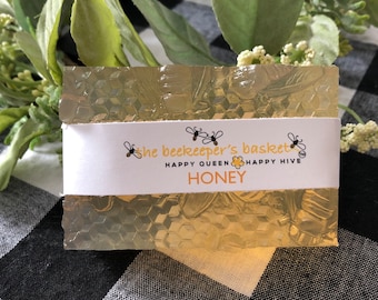 Honey Glycerin HoneyBee Soap, Honey Soap, Bee Soap, Queen Bee Soap, Honey Bee and Comb Soap, Clear Soap, Bee Gifts, Bee Lovers