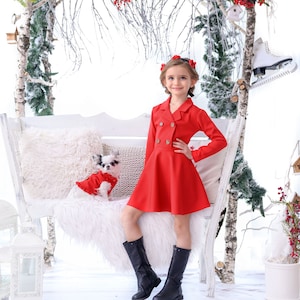 Girl Dress Mommy and me Outfits Christmas Girl Lolita Dress Girls Photo Boots Teen Dress Elegant Girl Red Girl Dress Christmas Dress image 1