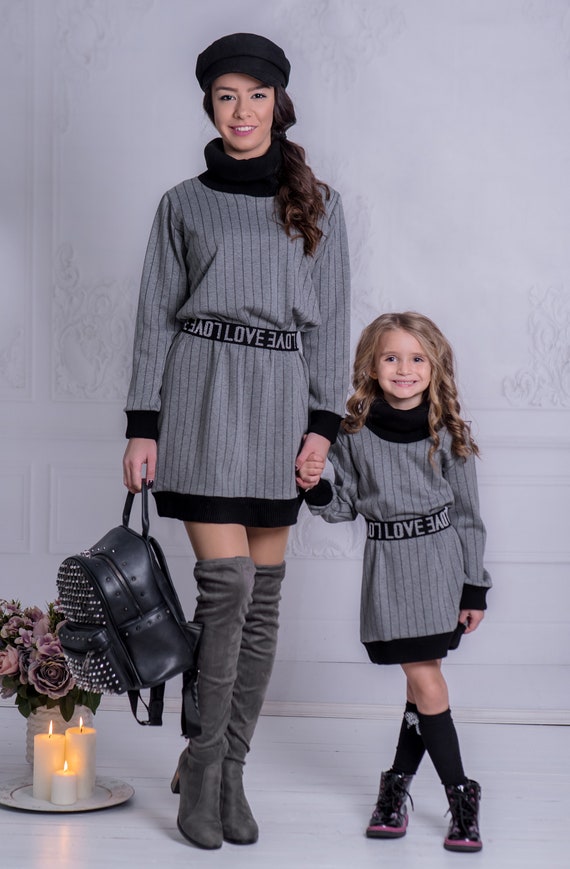 mother and daughter matching winter outfits