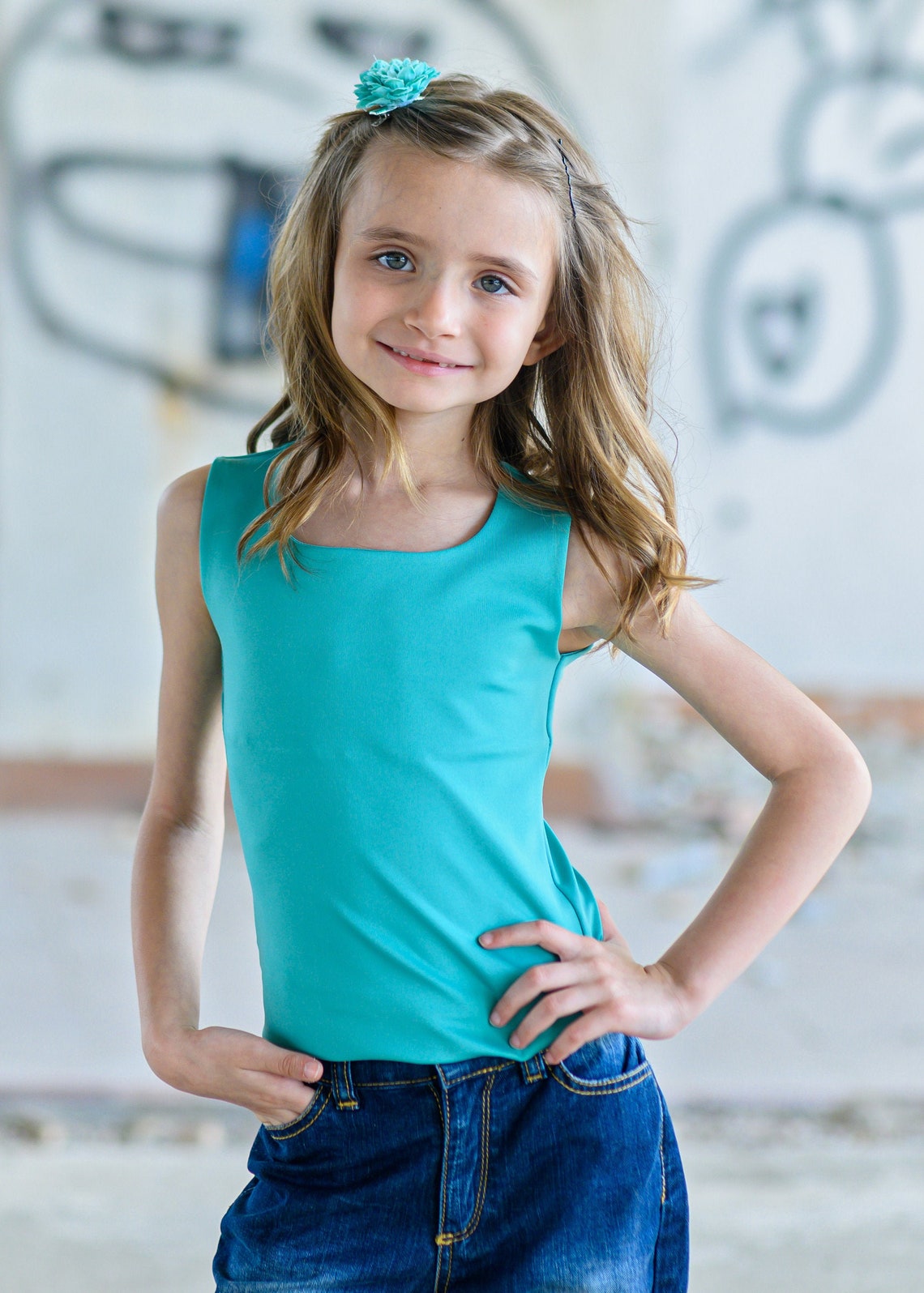 Mint Girls Top, Toddler Top, Fitted Top, Sleeveless Top, Mint Shirt ...