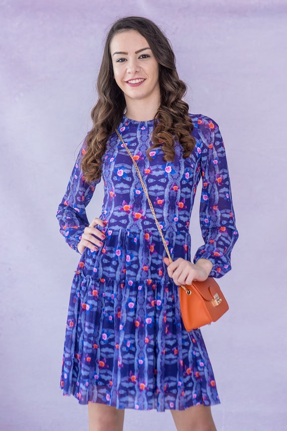 purple neon dress