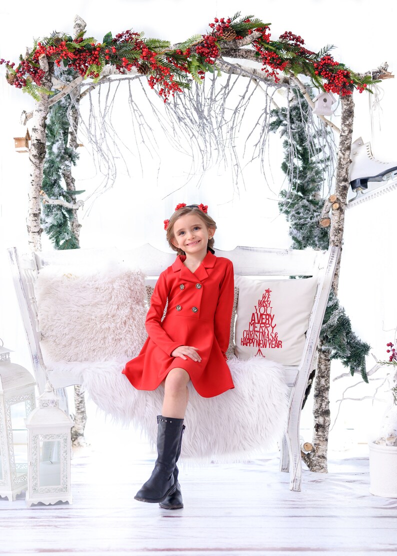 Girl Dress Mommy and me Outfits Christmas Girl Lolita Dress Girls Photo Boots Teen Dress Elegant Girl Red Girl Dress Christmas Dress image 2