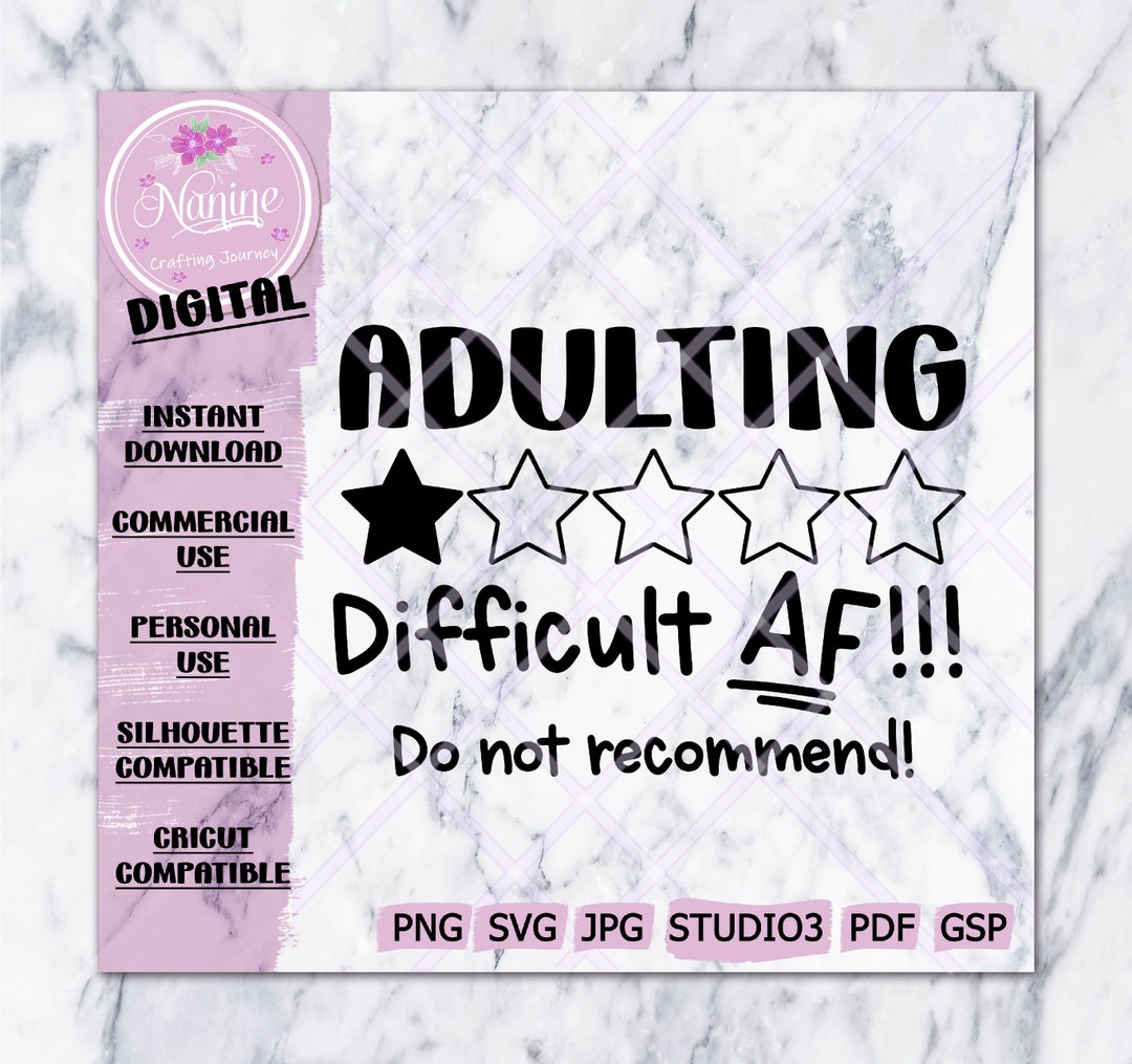ADULTING Svg, Png Files | Quote SVG, Cut File, Cricut, Silhouette ...