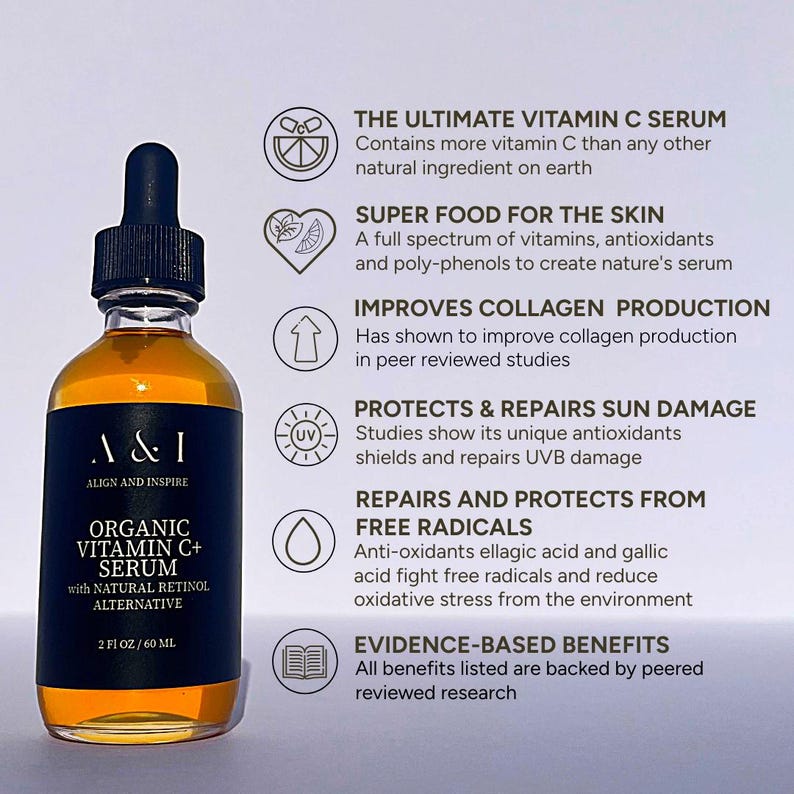 Organic Vitamin C Serum with Natural Retinol Alternative image 3