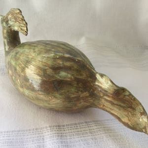 Sculpture Bird in green handmade ceramic image 5