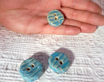 Handcrafted ceramic set of 3 round ceramiqe button