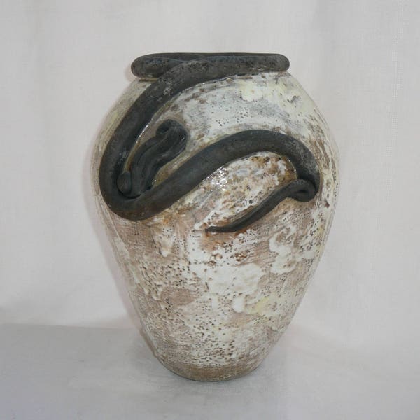 Vase en céramique RAKU Céramique artisanale Blanc