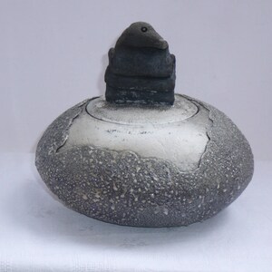Boite en céramique artisanale Raku Céramique Blanc, poterie raku image 4