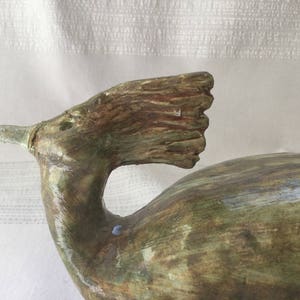 Sculpture Bird in green handmade ceramic image 6