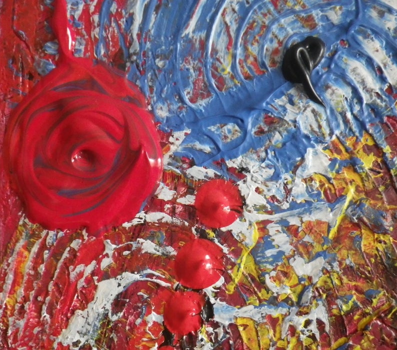 peinture tableau abstrait acrylique sur toile,le cyclone image 3