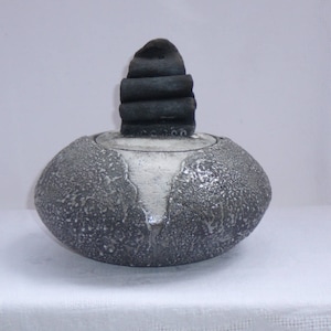 Raku Keramik weiß handgefertigte Keramik-Box, Raku Keramik Bild 1