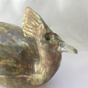 Sculpture Bird in green handmade ceramic image 2