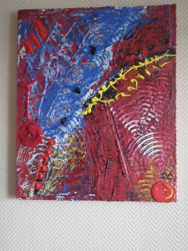 peinture tableau abstrait acrylique sur toile,le cyclone image 1