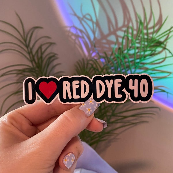 I Heart Red Dye 40 Vinyl Sticker - 2 pack