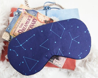 Constellation Sleeping Mask, Navy Blue Blindfold, Gift for Sister, Stars