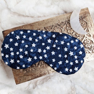 Navy Stars Sleeping Mask, Blindfold, Adjustable Eye Mask image 1