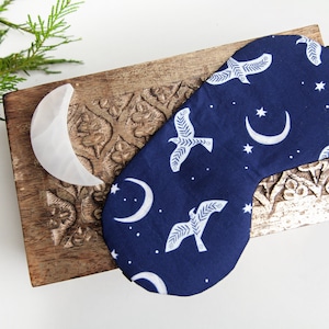 Moon Sleep Mask, Raven Sleeping Mask, Eye Mask, Self Care, Travel Gift image 1