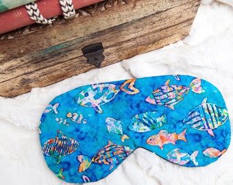 Fish Sleeping Mask, Blue Sleep Eye Mask, Gift for Fisherman