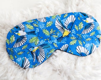 Blue Sleeping Mask, Tropical Bird, Sleep Aid Gift, Self Care Relief, Cozy Hygge Gifts, Pamper Soft Eye Mask