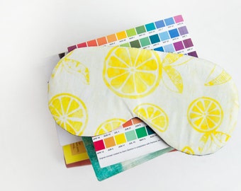 Lemon Sleep Mask, Eye Mask Sleep, Yellow Sleeping Eye Mask, Travel Sleep Aid, Self Care Gift, Hangover