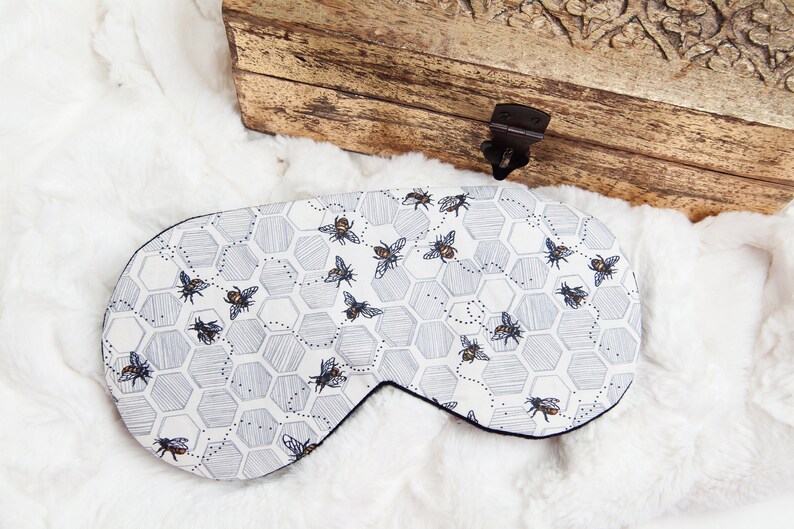 Bumble Bee Sleep Mask, Gift for Garden, Self Care Gift, Wellness Gift for Her, Bee Gift image 7