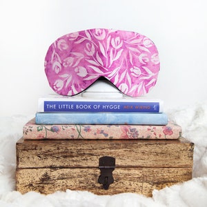 Pink Tulip Sleep Mask, Floral Sleeping Mask, Cotton Blindfold, Gift for Her, Under 20 image 7