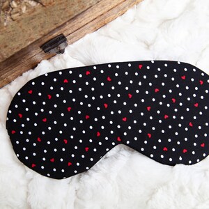 Black Heart Sleeping Mask, Valentines Gift for Her, Gift under 25, Sleep Mask, Blindfold image 8