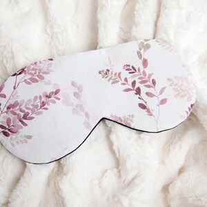 Pink Floral Sleep Mask, , Cotton Sleep Mask, Bridal Eye Mask, Travel Mask, Blindfold image 9