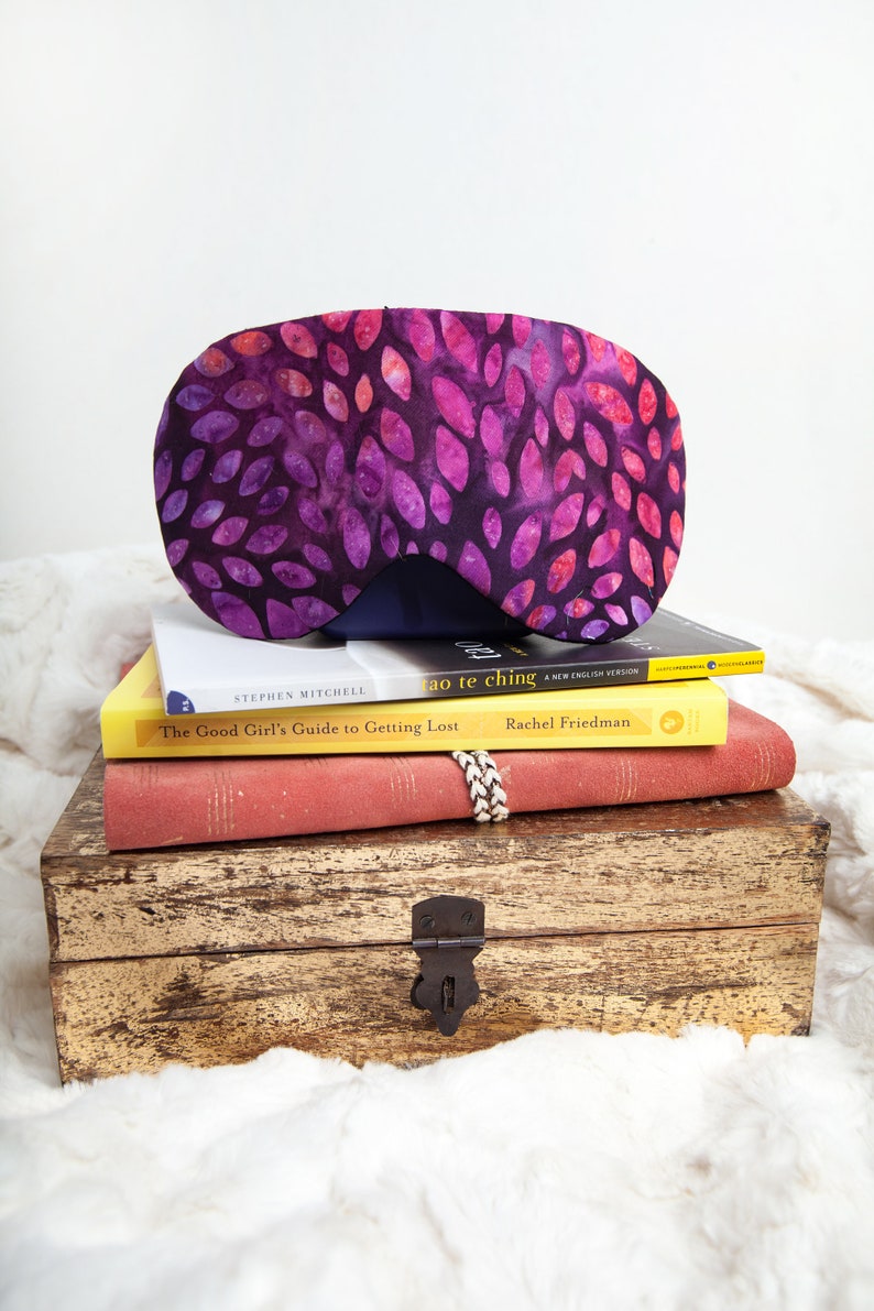 Magenta Pink Sleeping Mask, Self Care Gift, Travel Gift, Pretty Sleep Mask, Gift for Girlfriend image 4