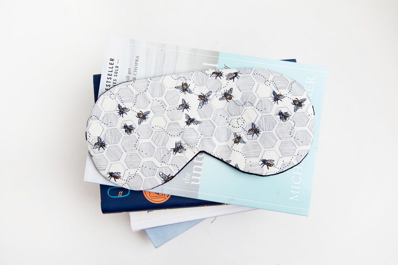 Bumble Bee Sleep Mask, Gift for Garden, Self Care Gift, Wellness Gift for Her, Bee Gift image 6