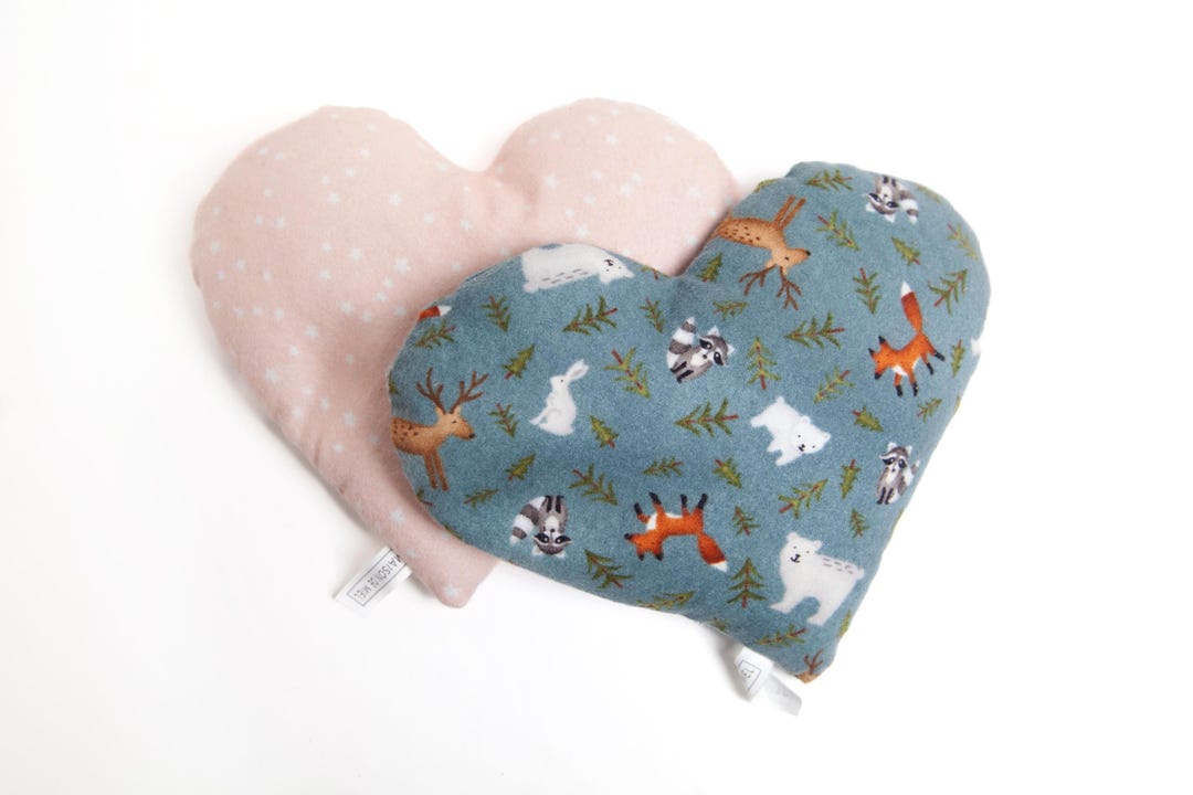 Woodland Animal Heart Rice Bag, Heating Pad, Microwaveable Reusable ...