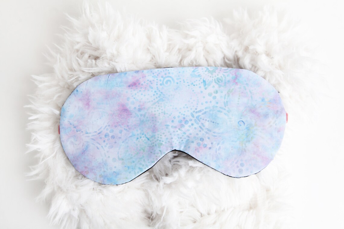 Tie Dye Blue Lavender Sleep Mask Sleeping Eye Mask Cotton Etsy