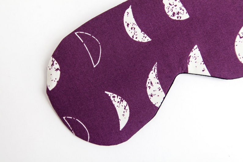 Phases of the Moon Sleeping Mask, Purple Blindfold, Eye Sleep Mask image 3