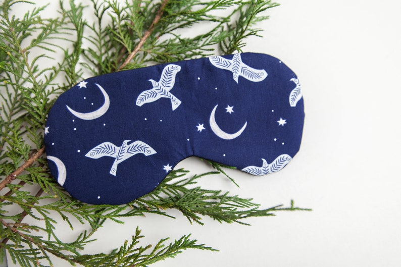 Moon Sleep Mask, Raven Sleeping Mask, Eye Mask, Self Care, Travel Gift image 6