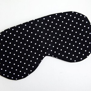 Polka Dot Sleep Mask, Wedding Sleep Mask, Cotton Sleep Mask Set, Eye Mask, Travel Mask, Blindfold, Black White, Pin Dot image 8