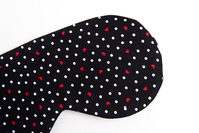 Black Heart Sleeping Mask, Valentines Gift for Her, Gift under 25, Sleep Mask, Blindfold image 3
