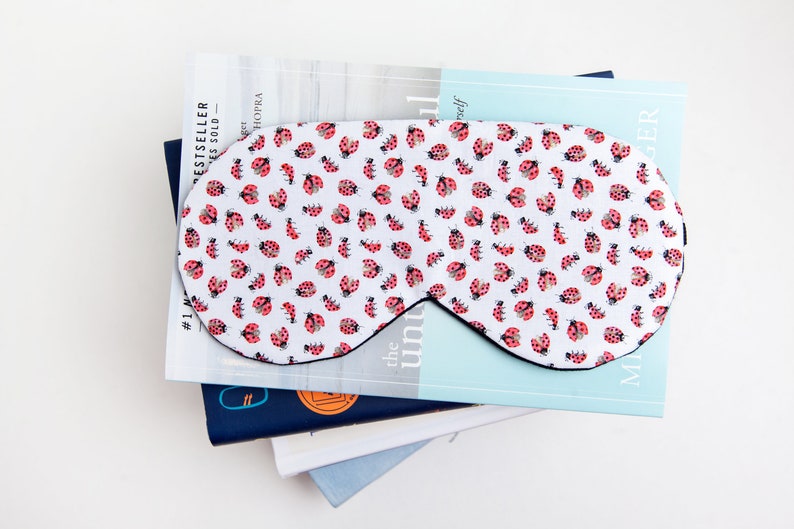 Lady Bug Sleep Mask, Gift for Garden, Self Care Gift, Sleeping Mask for mom image 5