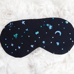 Moon Sleeping Mask, Celestial Sleep Mask, Navy Stars, Cotton Sleep Aid, Adjustable Eye Mask, Gift for New Mom Dad, Wellness Gift image 8