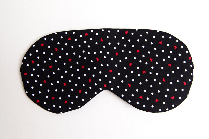 Black Heart Sleeping Mask, Valentines Gift for Her, Gift under 25, Sleep Mask, Blindfold image 7
