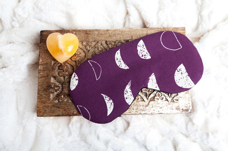 Phases of the Moon Sleeping Mask, Purple Blindfold, Eye Sleep Mask image 10