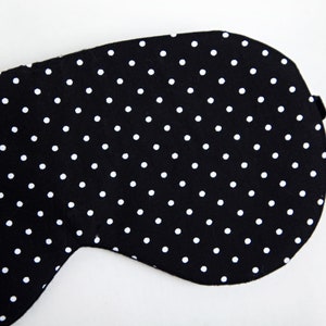 Polka Dot Sleep Mask, Wedding Sleep Mask, Cotton Sleep Mask Set, Eye Mask, Travel Mask, Blindfold, Black White, Pin Dot image 3