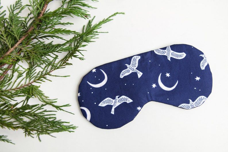 Moon Sleep Mask, Raven Sleeping Mask, Eye Mask, Self Care, Travel Gift image 2