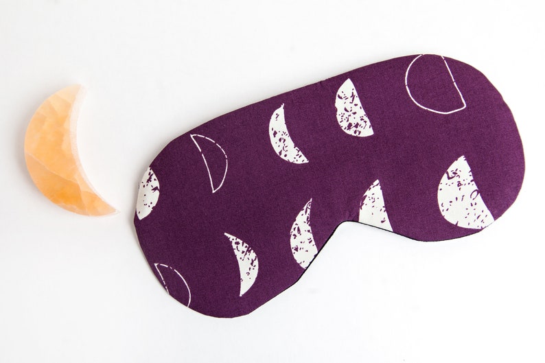 Phases of the Moon Sleeping Mask, Purple Blindfold, Eye Sleep Mask image 9