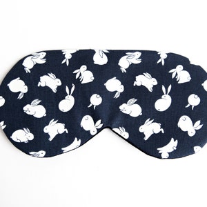 Bunny Sleep Mask, Rabbit Sleeping Mask, Navy Blindfold, New Mom Gift, Travel Eye Mask, Soft image 8
