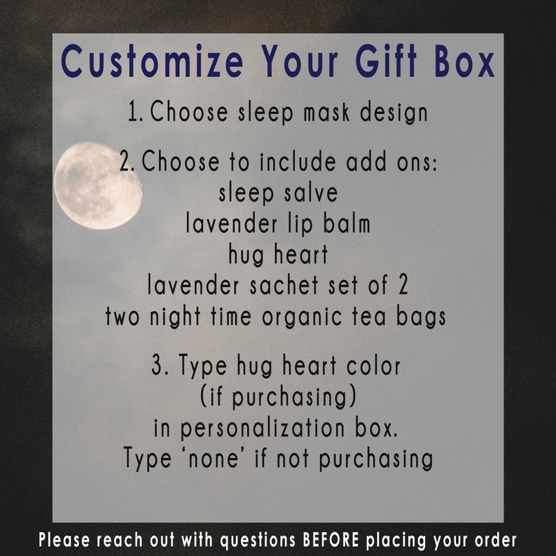 Sleep Mask Gift Set, Custom Gift Box, Bedtime Gift Set, Lavender Sleep Gift Box, Sleep Mask Set, Self Care Gift Box Set image 4